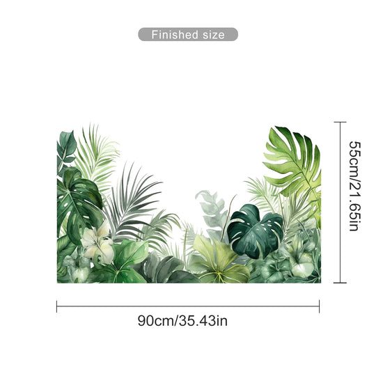 Lush Jungle Green Leaves Foliage Wall Mural Decal