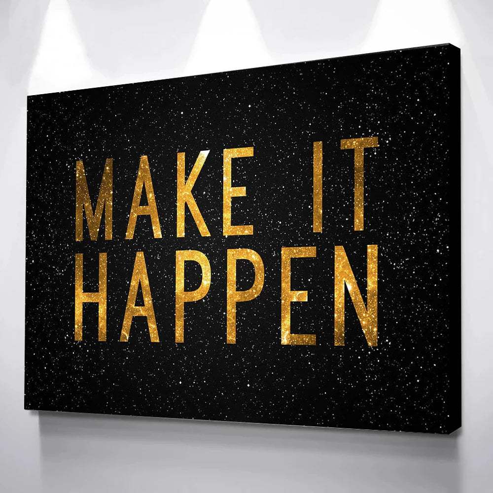 Success Hustle Inspirational Quotes Canvas Wall Art