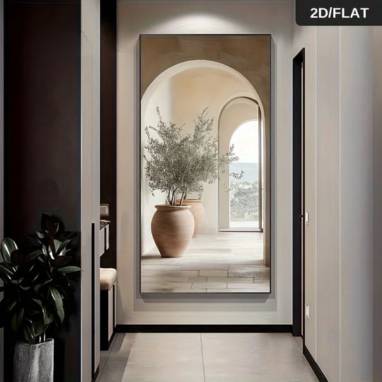 Mediterranean Vase Archway Canvas Wall Art Unframed