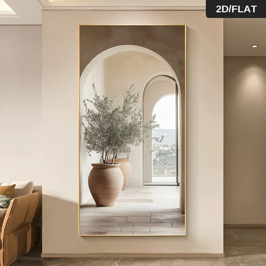 Mediterranean Vase Archway Canvas Wall Art Unframed