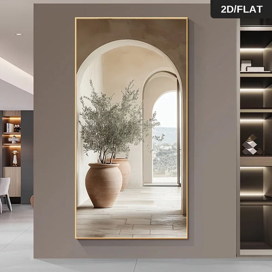 Mediterranean Vase Archway Canvas Wall Art Unframed