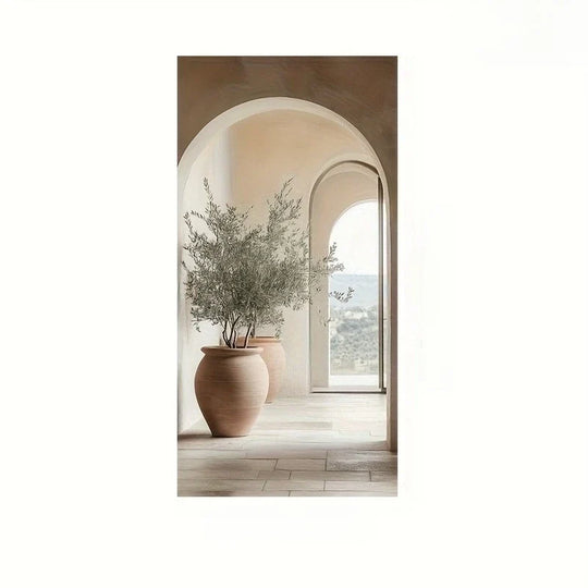 Mediterranean Vase Archway Canvas Wall Art Unframed