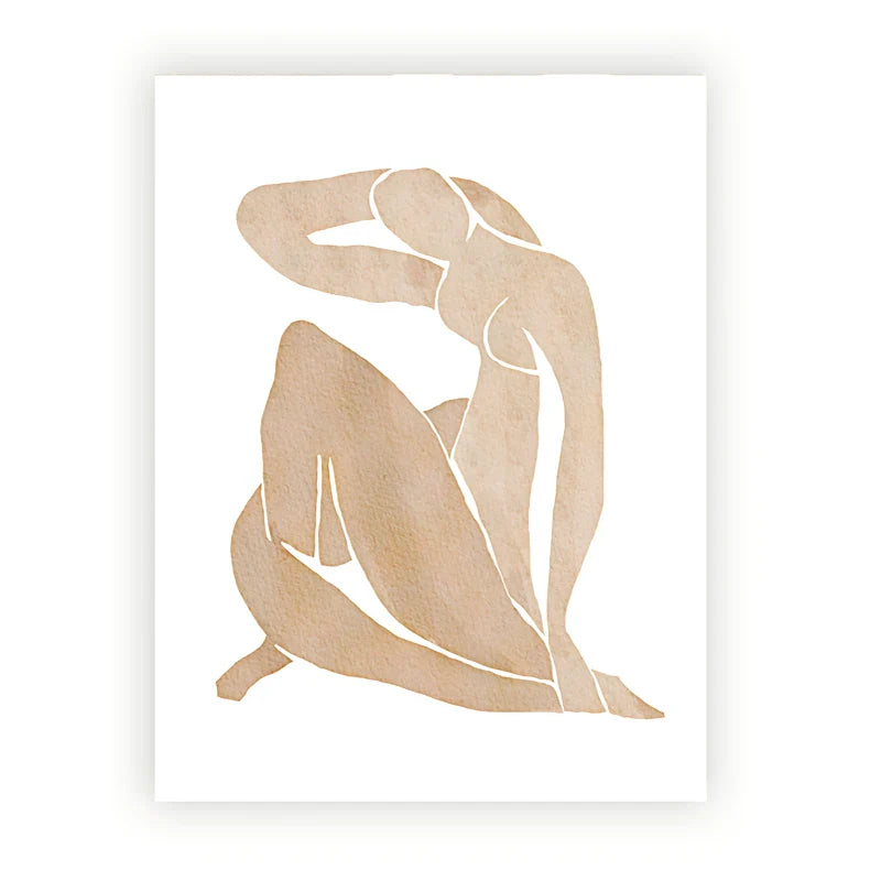 Minimalist Beige Gray Abstract Canvas Gallery Wall Art