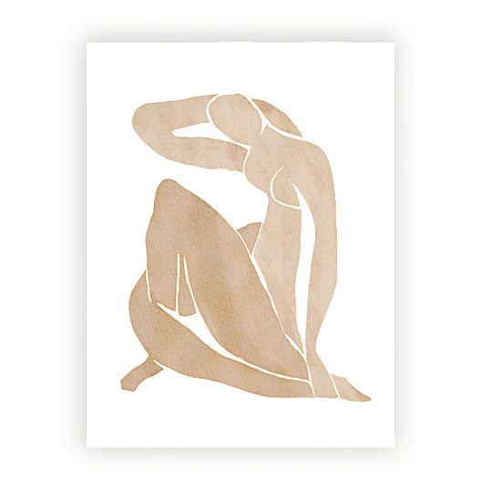 Minimalist Beige Gray Abstract Canvas Gallery Wall Art