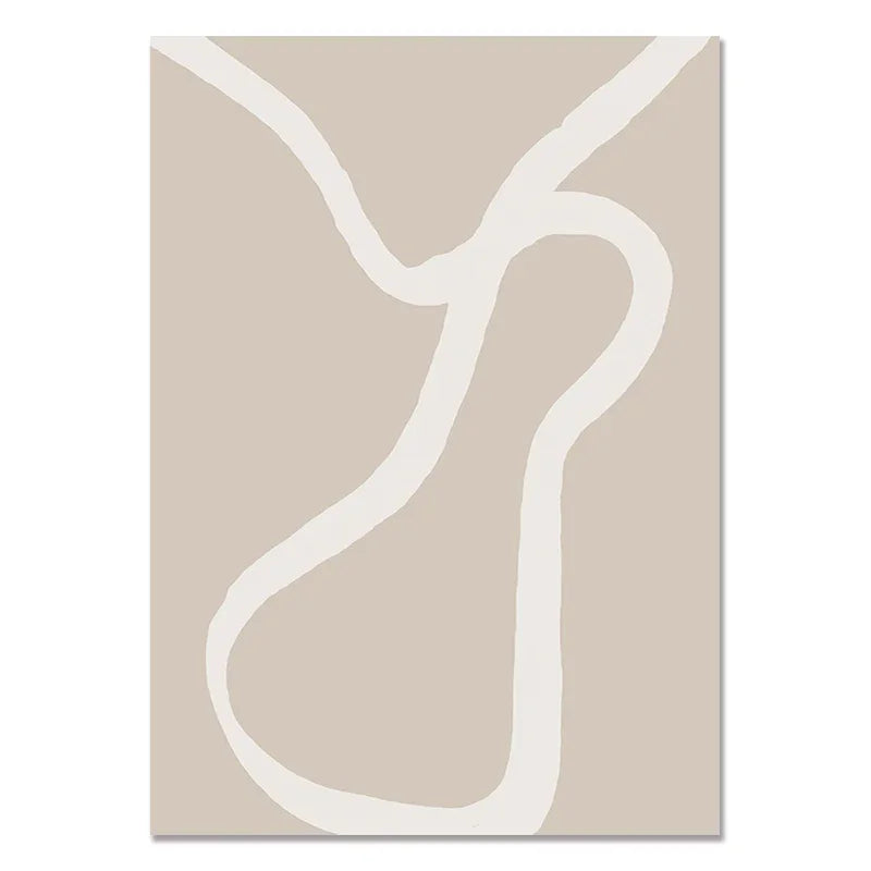 Minimalist Beige Gray Abstract Canvas Gallery Wall Art