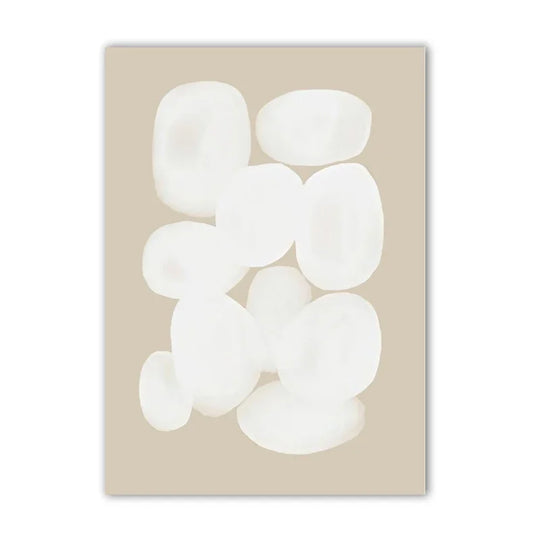 Minimalist Beige Gray Abstract Canvas Gallery Wall Art