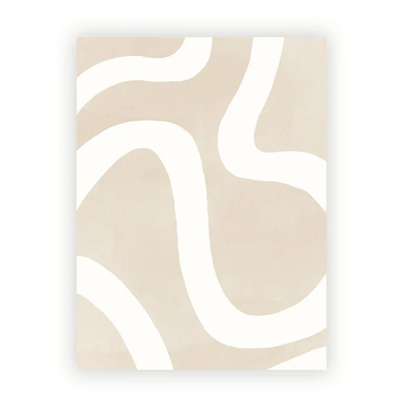 Minimalist Beige Gray Abstract Canvas Gallery Wall Art