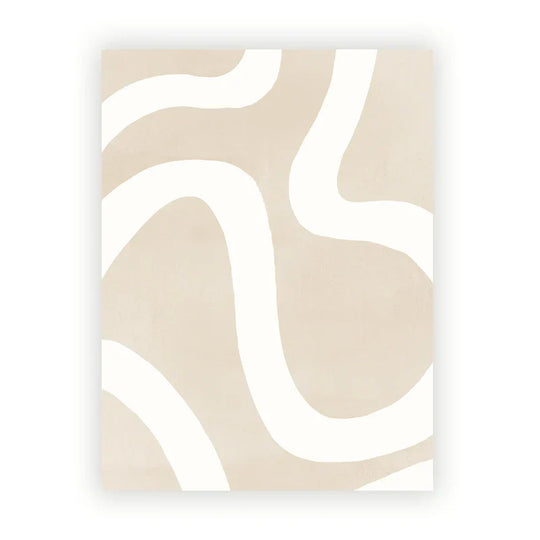 Minimalist Beige Gray Abstract Canvas Gallery Wall Art