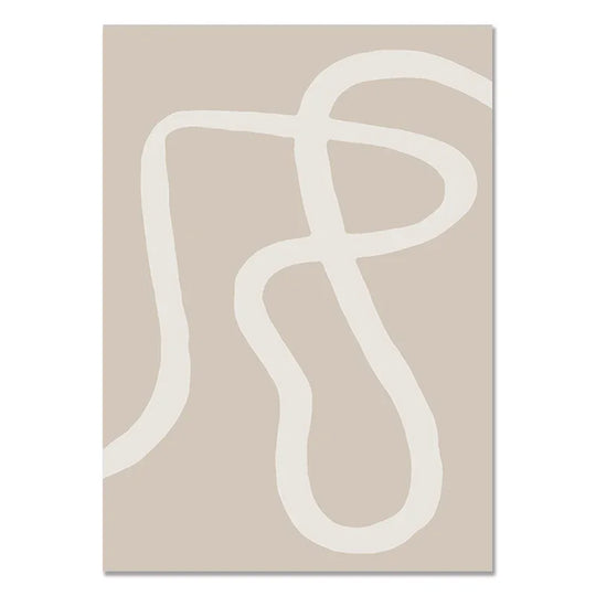Minimalist Beige Gray Abstract Canvas Gallery Wall Art