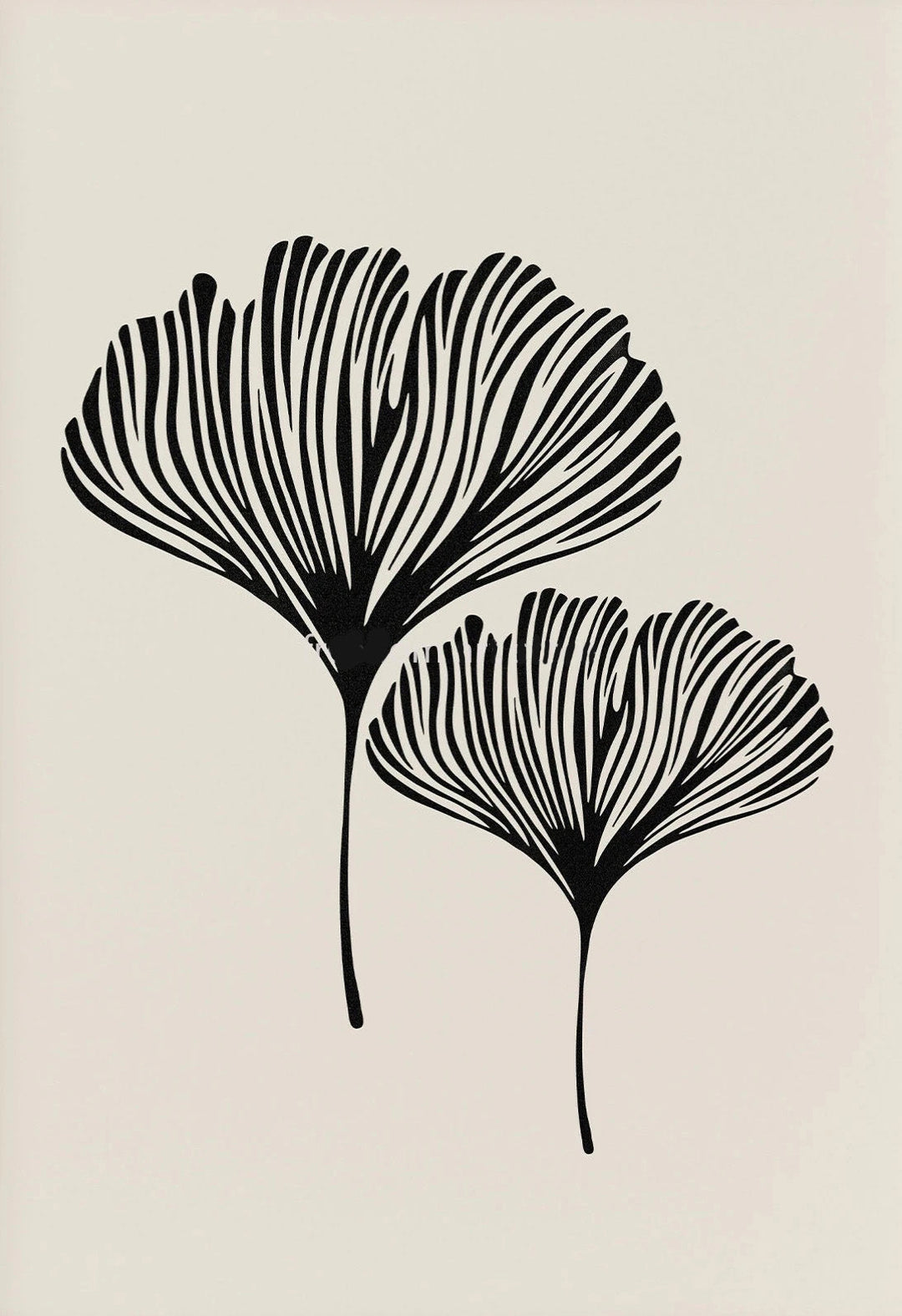 Minimalist Abstract Botanical Leaf Canvas Wall Art Print