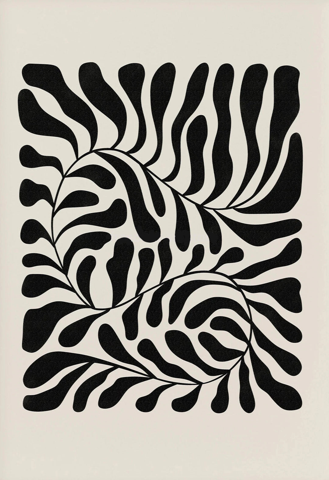 Minimalist Abstract Botanical Leaf Canvas Wall Art Print