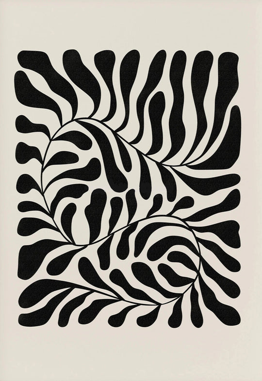 Minimalist Abstract Botanical Leaf Canvas Wall Art Print