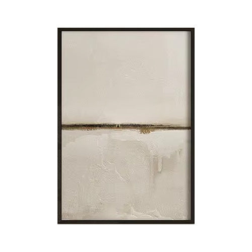 Minimalist Abstract Landscape Beige Black Canvas Wall Art