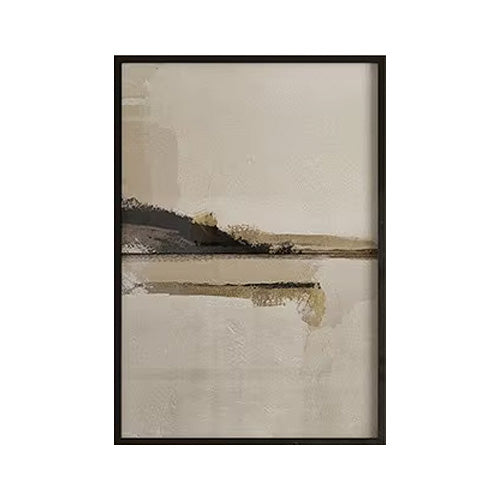 Minimalist Abstract Landscape Beige Black Canvas Wall Art