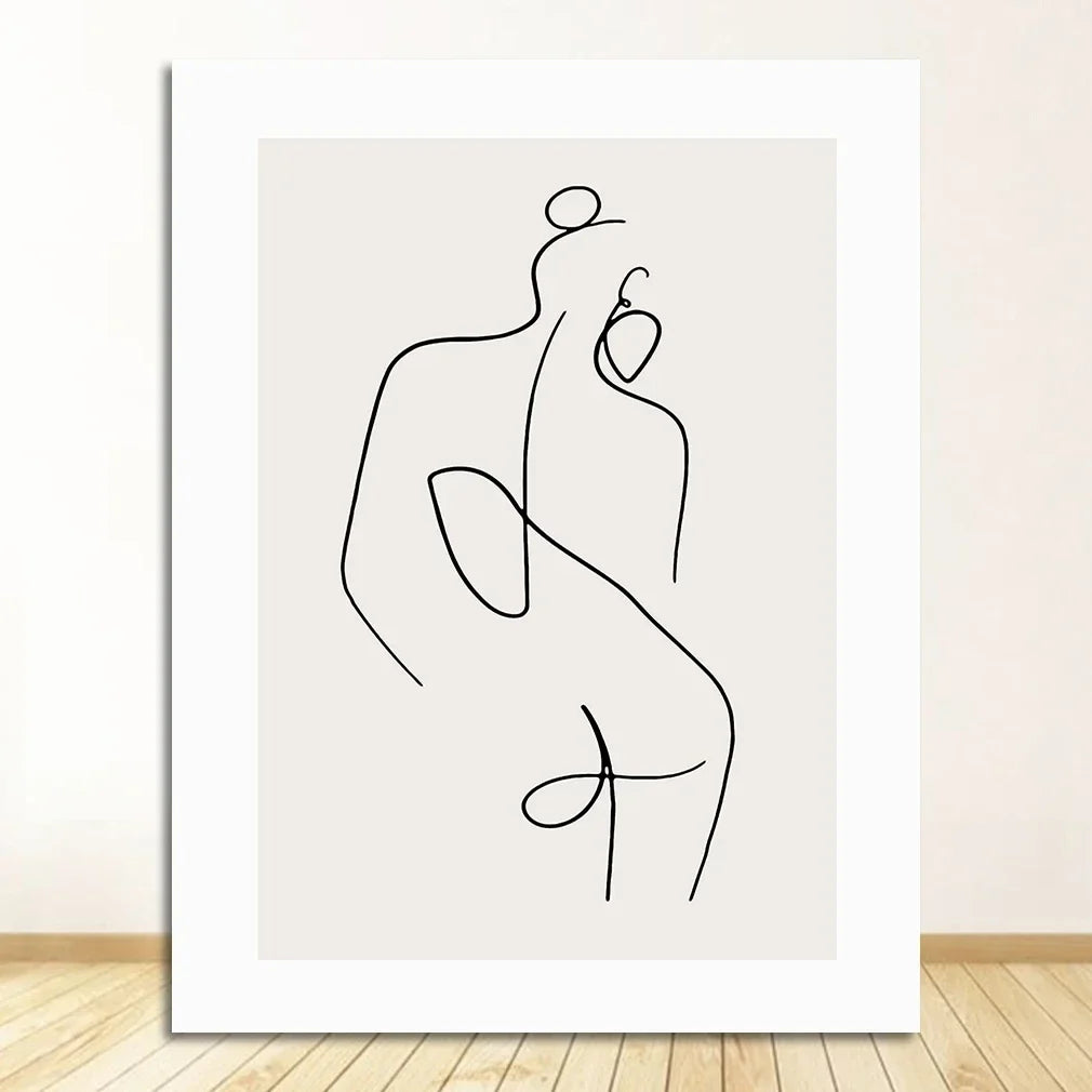 Minimalist Abstract Line Art Figure Canvas Wall Art