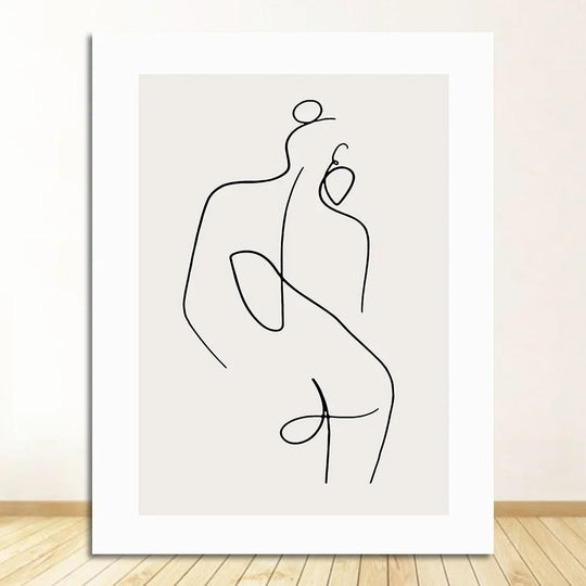 Minimalist Abstract Line Art Figure Canvas Wall Art