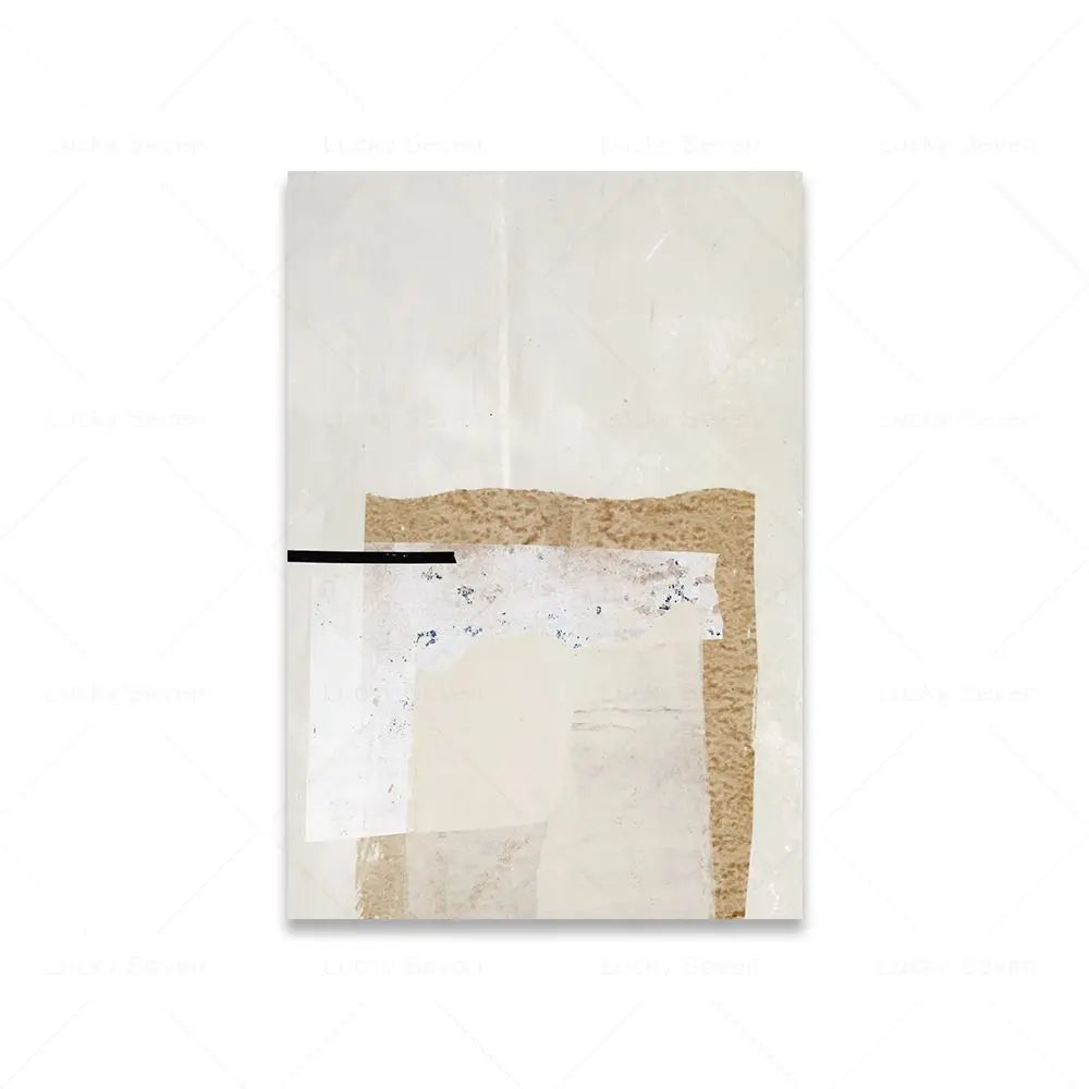 Minimalist Beige Abstract Canvas Wall Art Print