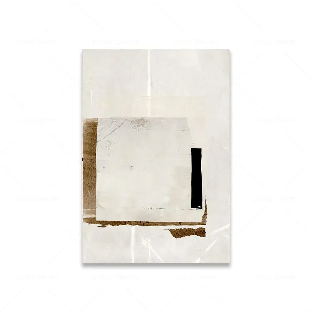 Minimalist Beige Abstract Canvas Wall Art Print