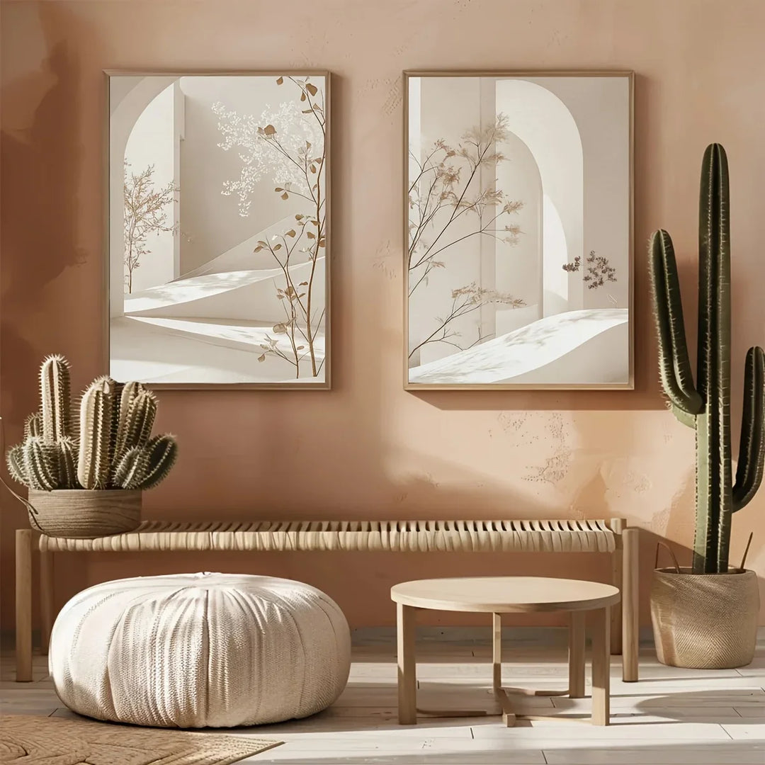 Minimalist Interior Landscape Abstract Botanical Canvas Wall Art