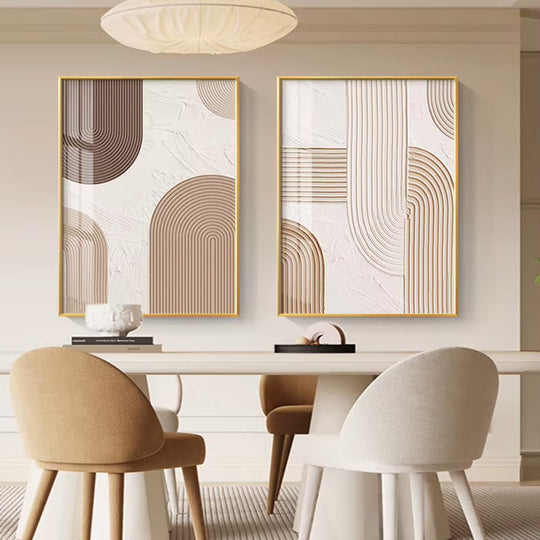 Minimalist Lines Abstract Geometric Canvas Wall Art Unframed