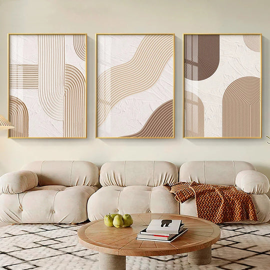 Minimalist Lines Abstract Geometric Canvas Wall Art Unframed
