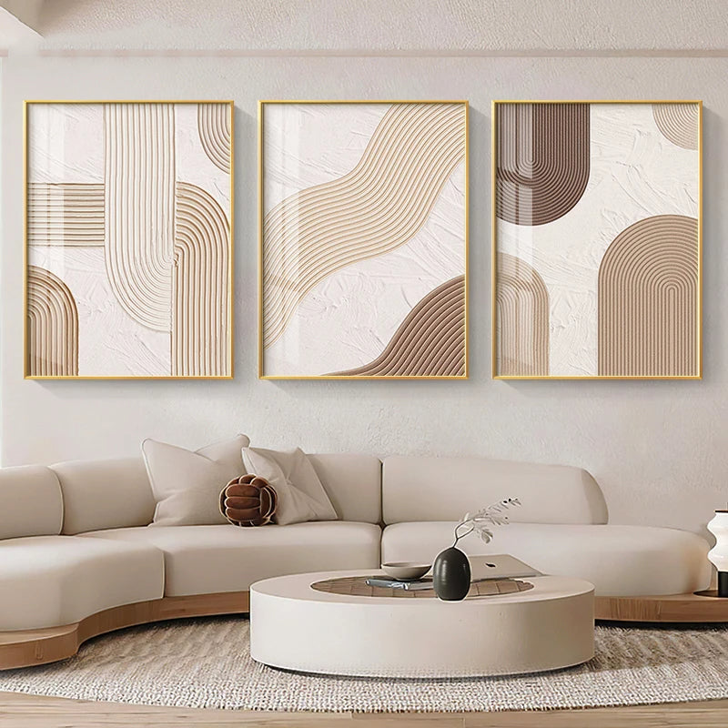 Minimalist Lines Abstract Geometric Canvas Wall Art Unframed