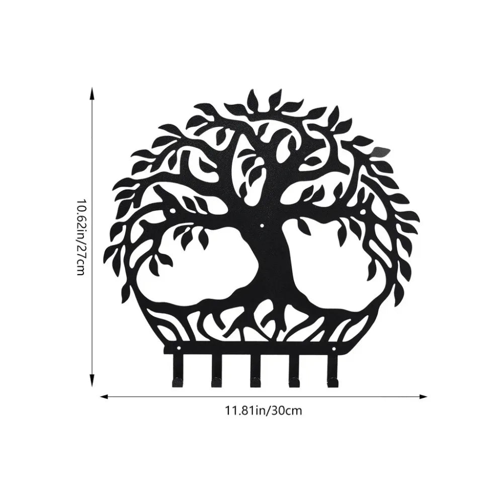 Minimalist Geometric Mountains Black Metal Wall Art Decor