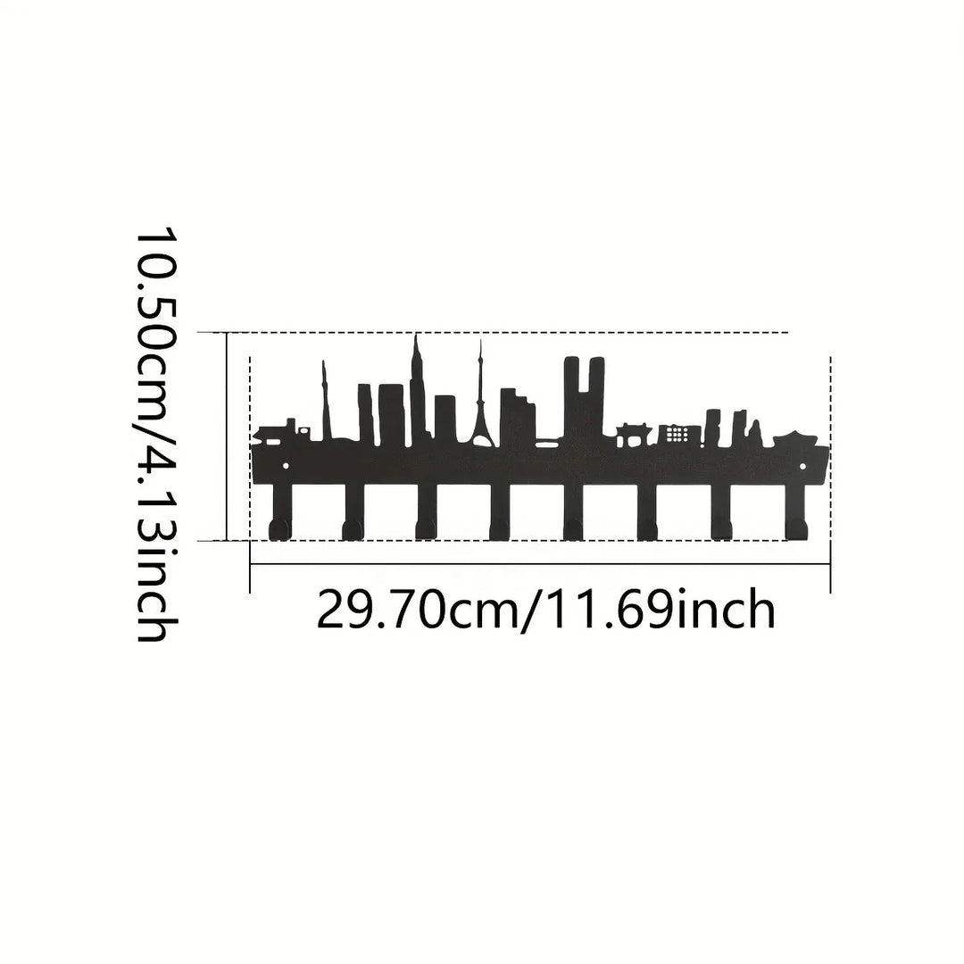 Minimalist Geometric Mountains Black Metal Wall Art Decor