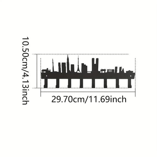 Minimalist Geometric Mountains Black Metal Wall Art Decor