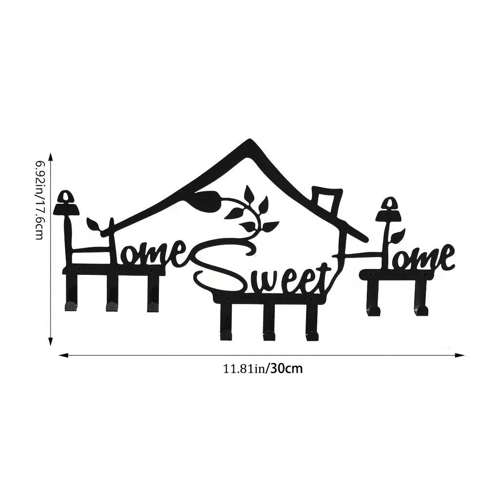 Minimalist Geometric Mountains Black Metal Wall Art Decor