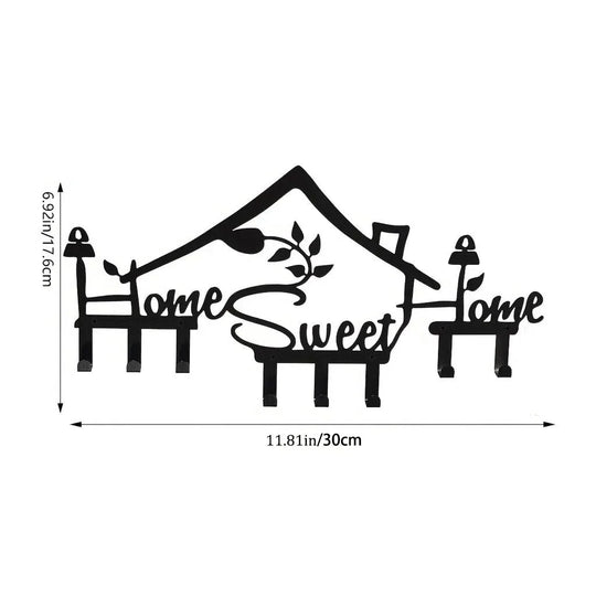 Minimalist Geometric Mountains Black Metal Wall Art Decor