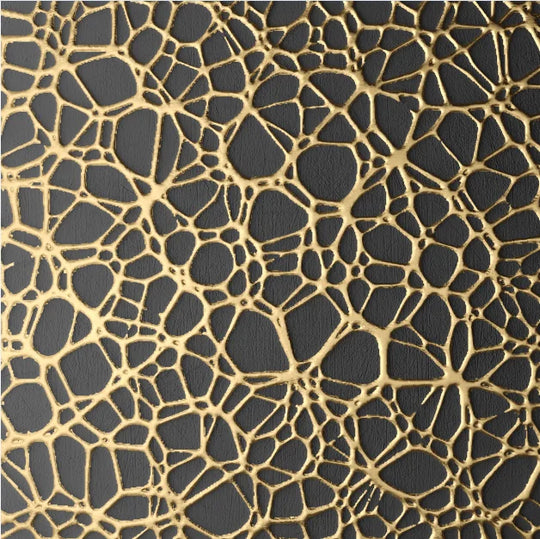 Black Golden Abstract Geometric Square Canvas Wall Art