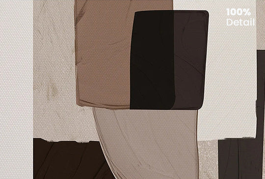 Modern Abstract Beige Geometric Color Block Canvas Wall Art Unframed