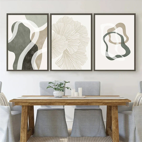Modern Abstract Botanical Line Art Canvas Wall Art Unframed