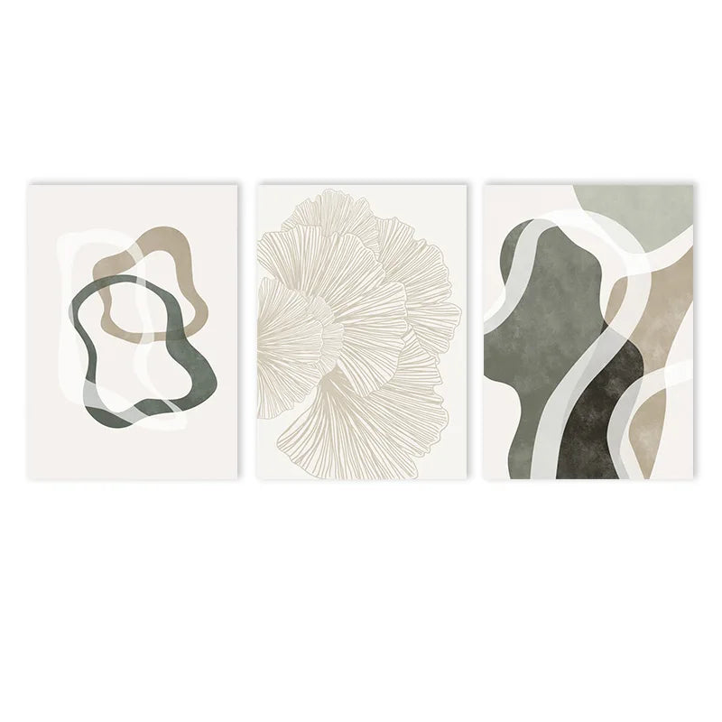 Modern Abstract Botanical Line Art Canvas Wall Art Unframed