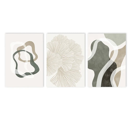 Modern Abstract Botanical Line Art Canvas Wall Art Unframed