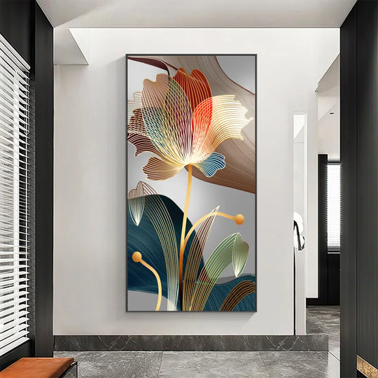 Modern Abstract Botanical Floral Canvas Wall Art