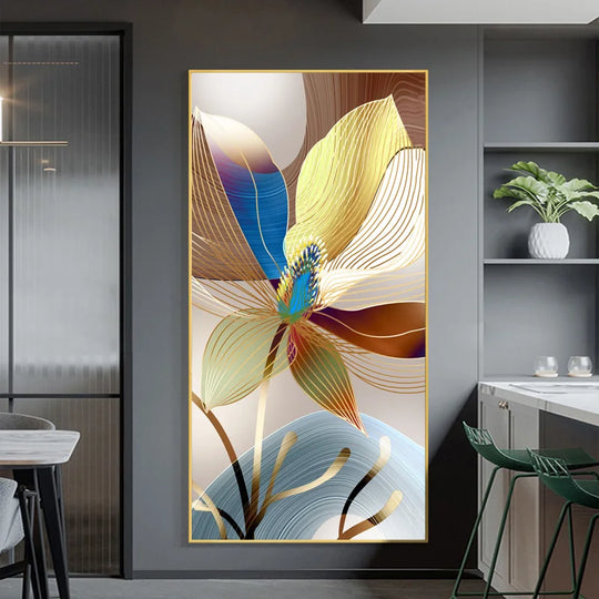 Modern Abstract Botanical Floral Canvas Wall Art