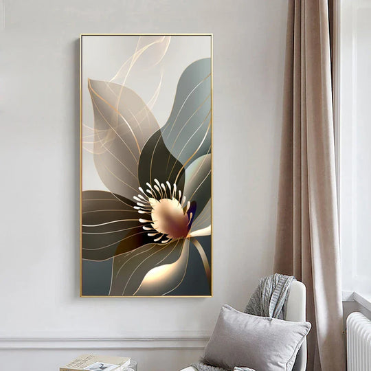 Modern Abstract Botanical Floral Canvas Wall Art