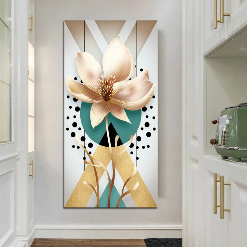 Modern Abstract Botanical Floral Canvas Wall Art
