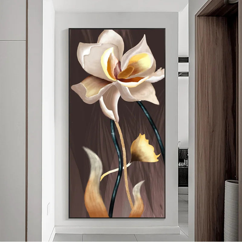 Modern Abstract Botanical Floral Canvas Wall Art