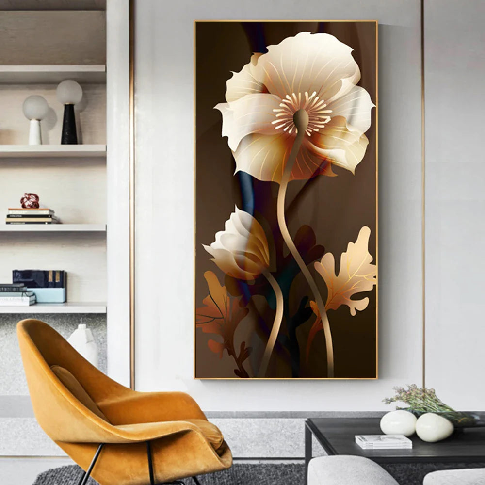 Modern Abstract Botanical Floral Canvas Wall Art