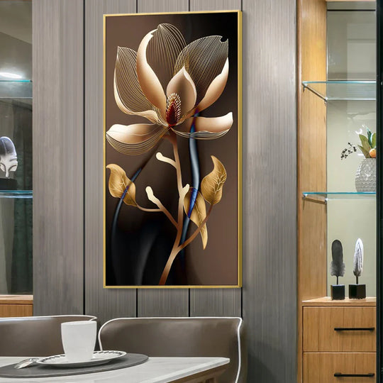 Modern Abstract Botanical Floral Canvas Wall Art