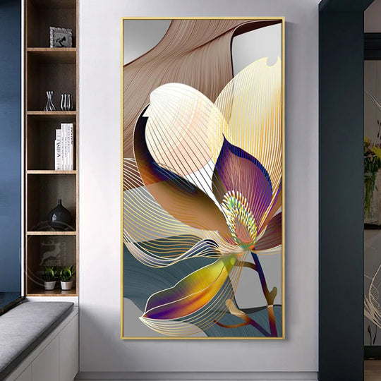 Modern Abstract Botanical Floral Canvas Wall Art