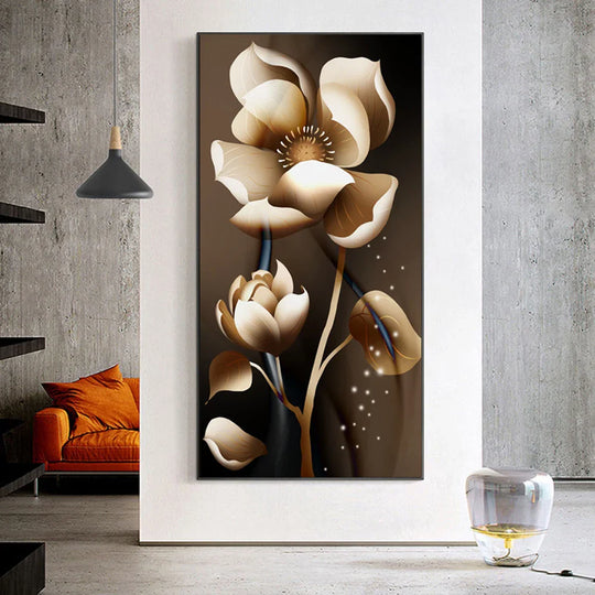 Modern Abstract Botanical Floral Canvas Wall Art