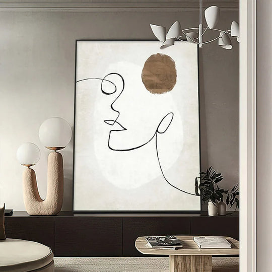 Modern Abstract Figure Line Art Canvas Wall Art Unframed