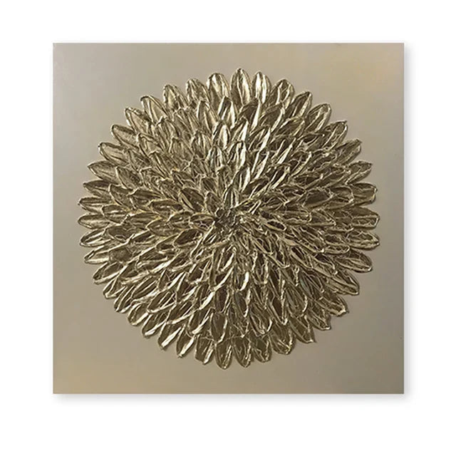 Abstract Black Golden Geometric Square Canvas Wall Art