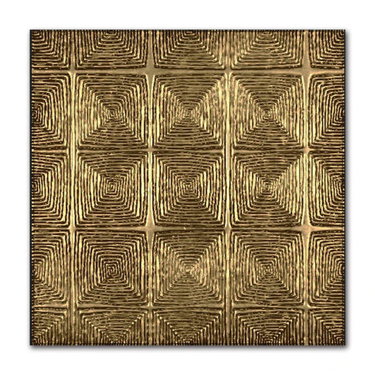 Abstract Golden Geometric Square Canvas Wall Art