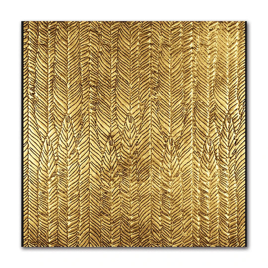 Abstract Golden Geometric Square Canvas Wall Art