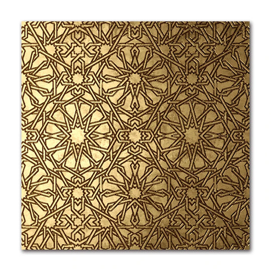 Abstract Golden Geometric Square Canvas Wall Art